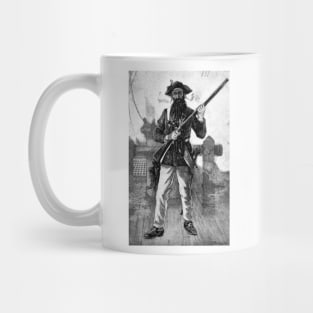 Blackbeard at attention with rifle Mug